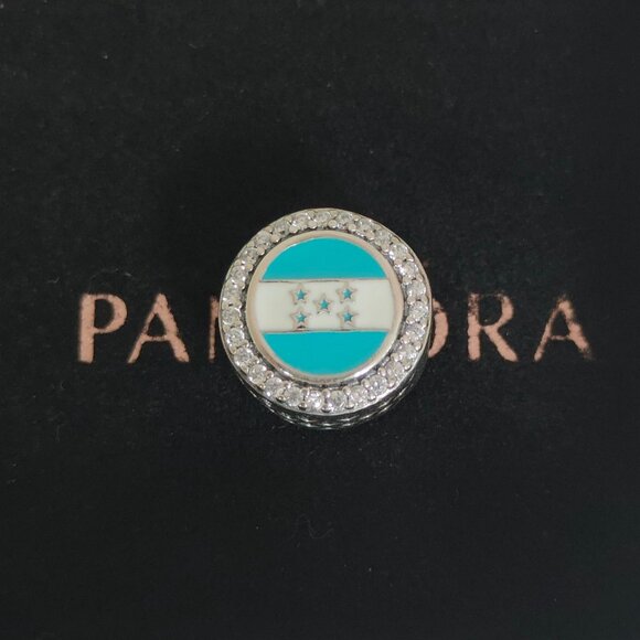 Pandora Honduras Flag Charm Bead Travel Vacation S925 Silver with box - Picture 1 of 6